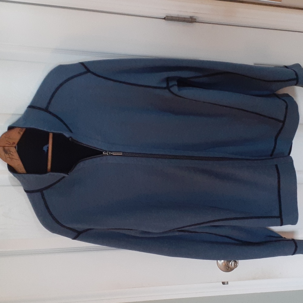 Tommy Bahama Sz M Flipcoast reversible long sleeve full zip jacket blue/black